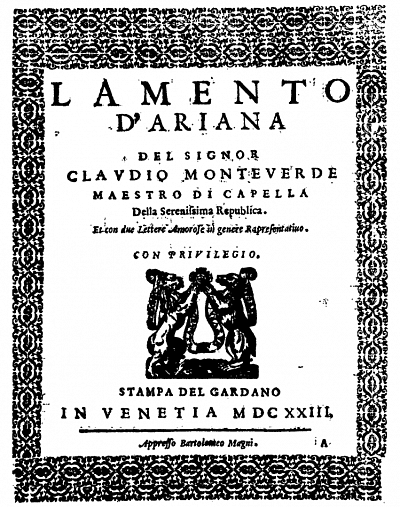 Libreto del Lamento de Ariadna